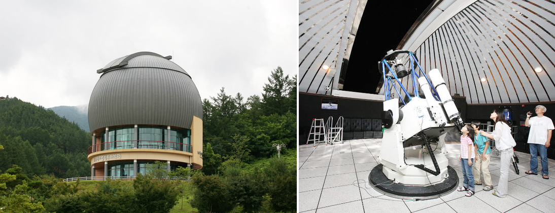 반디별천문과학관 외부 및 내부 망원경