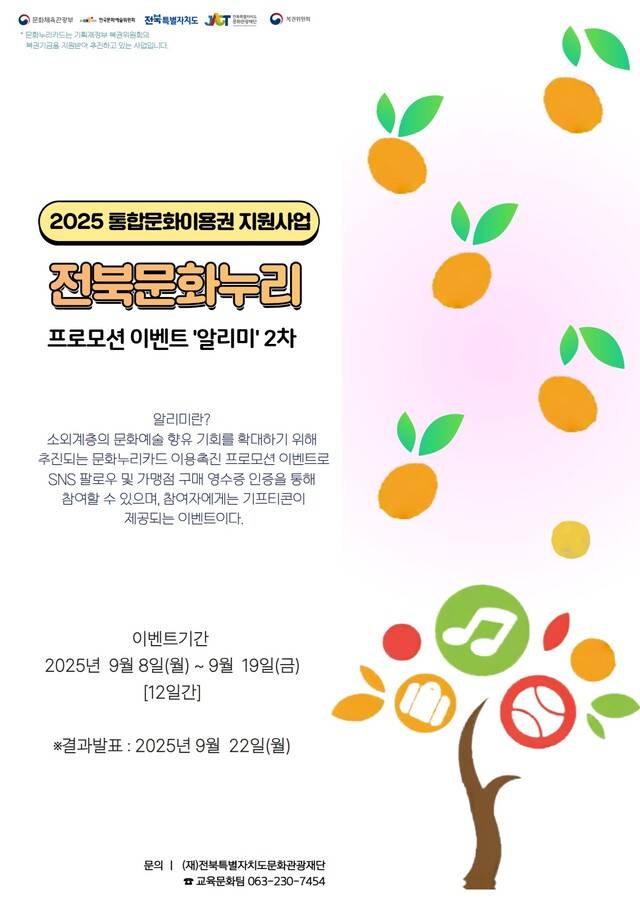 전북문화관광재단, 전북문화누리카드 이용 활성화 이벤트 진행